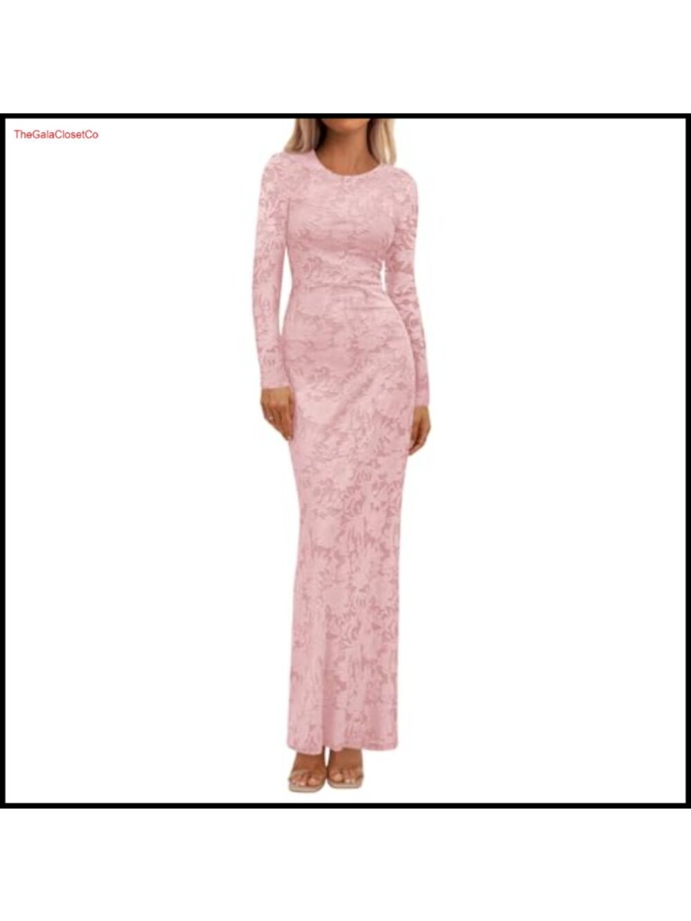 Floral Lace Long Sleeve Bodycon Maxi Dress Ruched Party Cocktail